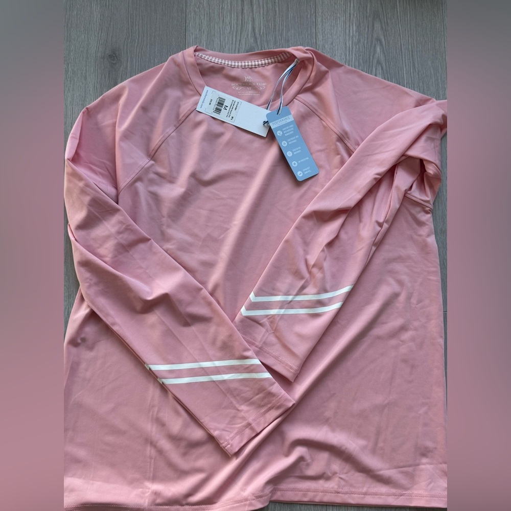 Southern Tide Pink Long Sleeve performance shirt - Picture 5 of 7